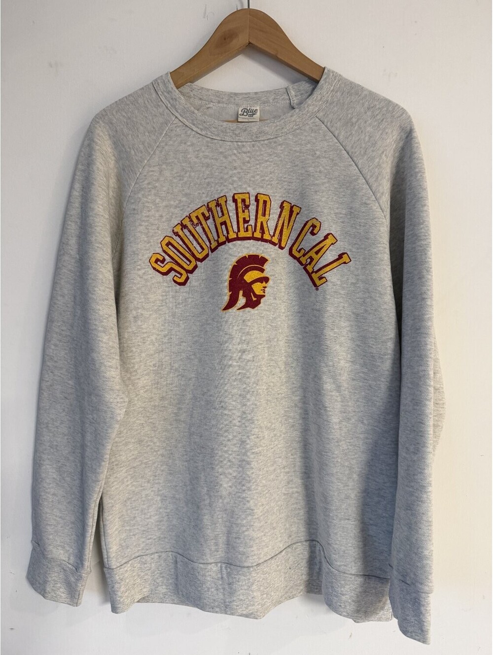 Blue 84 Usc Trojans Southern Cal Crewneck Sweatshirt Womens L Gray Fleece